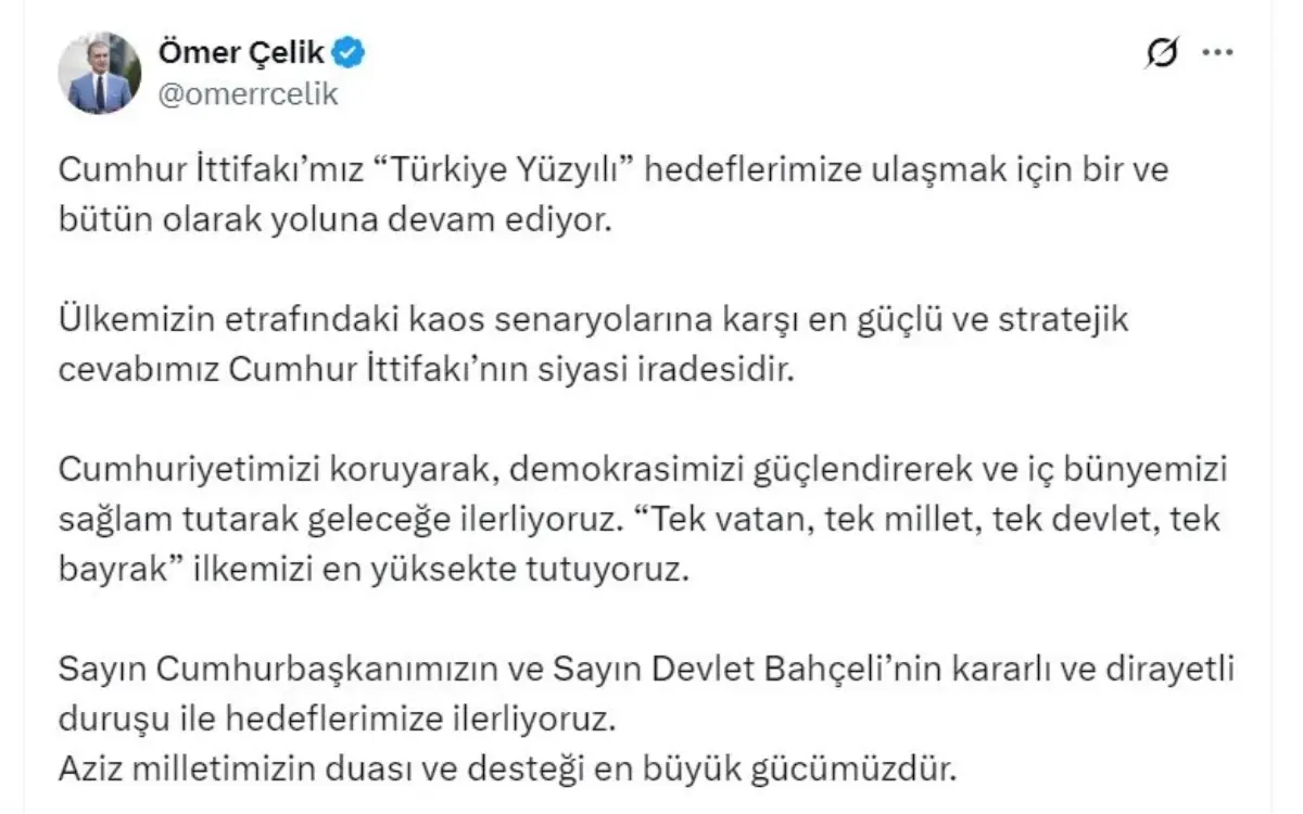 omer celik cumhur ittifaki turkiye yuzyili hedefleri icin birlikte ilerliyor UgRMA74Q.jpg